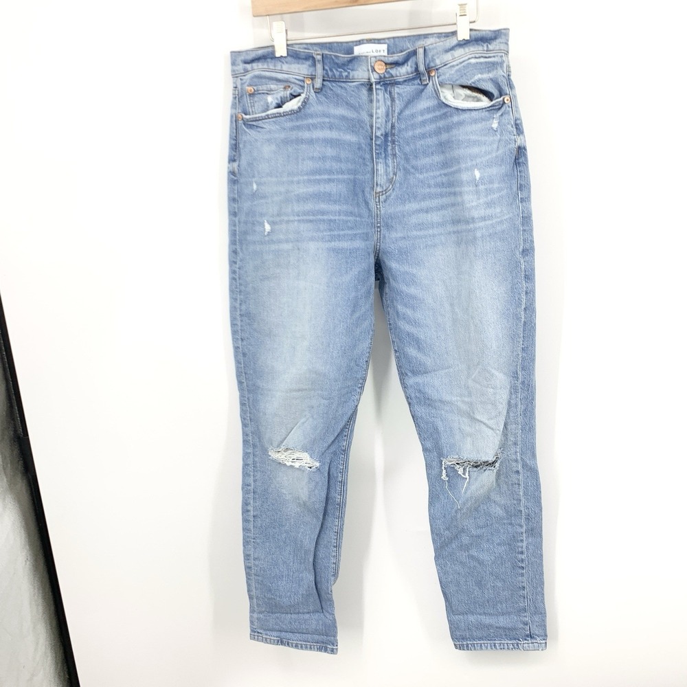 LOFT Ann‎ Taylor Women Size 10 30 Jeans Light Wash Pants Boyfriend Straight High